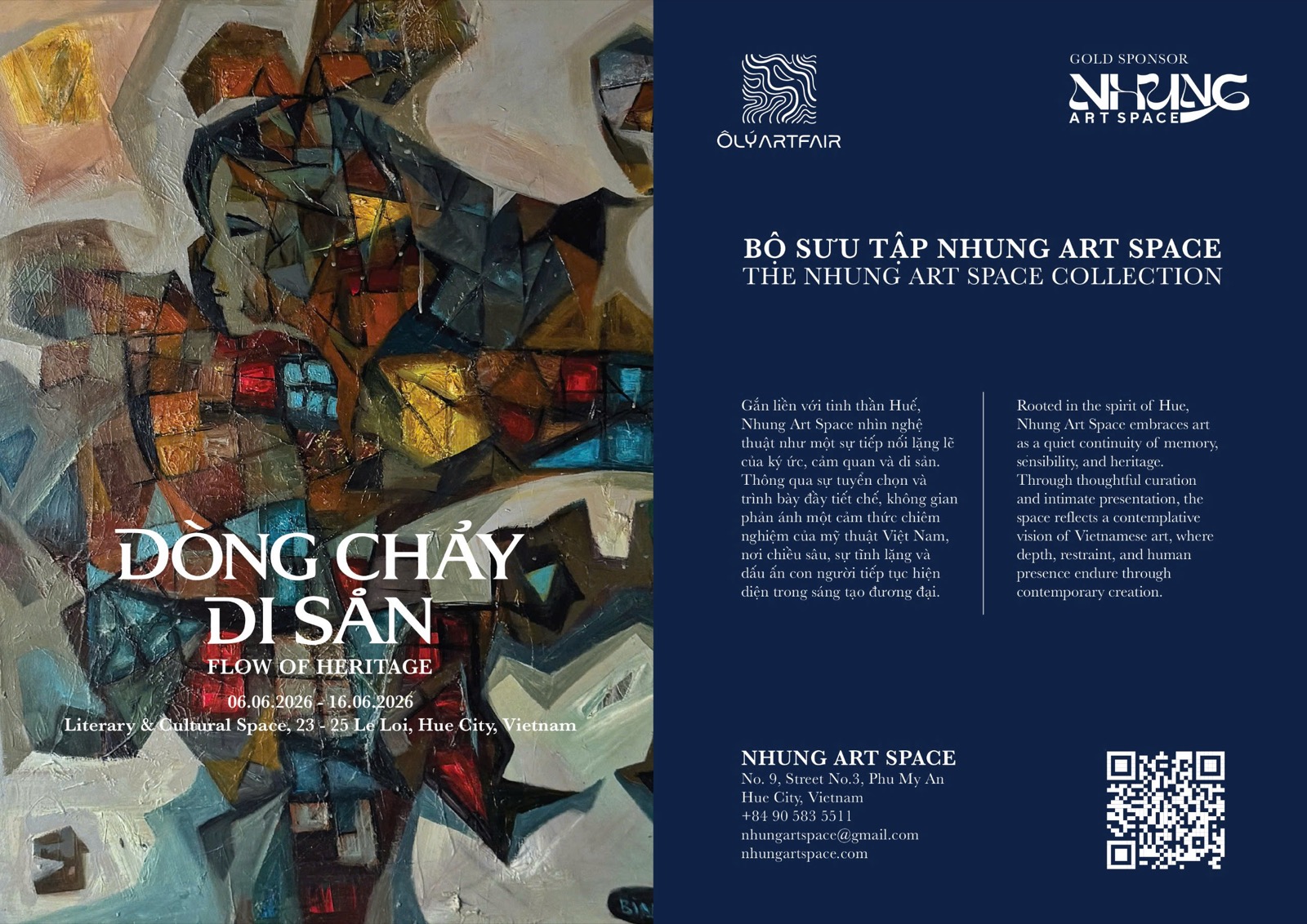 Poster Dòng chảy di sản — Nhung Art Space tại Festival Huế 2026, 06–16.06.2026, Không gian Sách & Văn hóa Huế